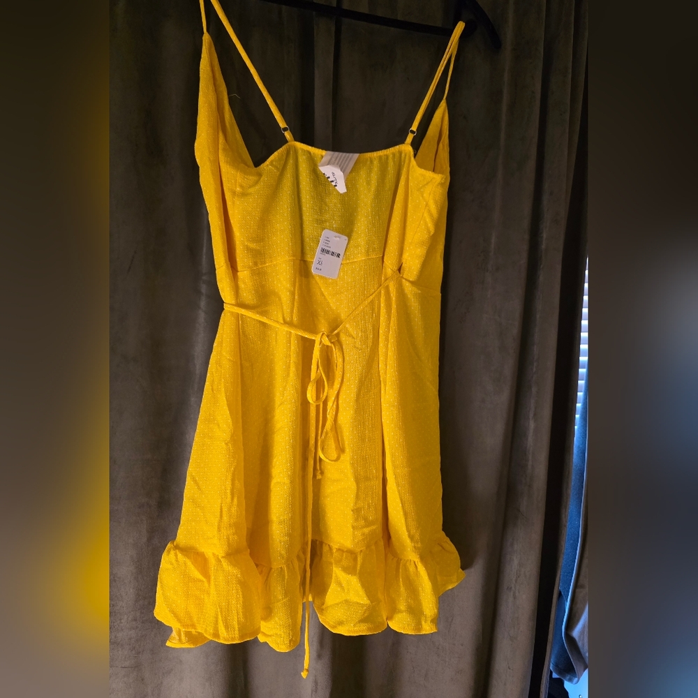 Free People Sunny Yellow Textured Dress